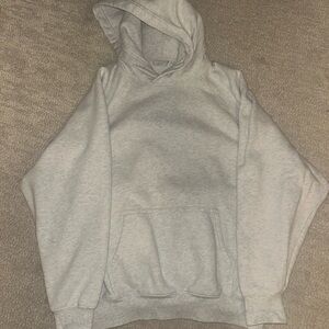 Aritzia Heather Cloud White Sweat fleece Hoodie and Short Set